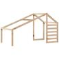 Preview: Hochbett mit Dach 75x190 cm Massivholz Kiefer