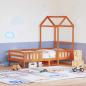 Preview: ARDEBO.de - Massivholzbett mit Dach Wachsbraun 90x200 cm Kiefer
