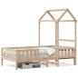Preview: Massivholzbett mit Dach 75x190 cm Kiefer