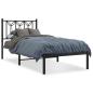 Preview: Bettgestell mit Kopfteil Metall Schwarz 80x200 cm