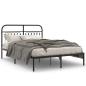 Preview: Bettgestell mit Kopfteil Metall Schwarz 140x190 cm