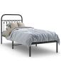 Preview: Bettgestell mit Kopfteil Metall Schwarz 75x190 cm