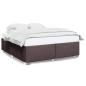 Preview: Bettgestell ohne Matratze Dunkelbraun 200x200 cm Stoff