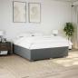 Preview: ARDEBO.de - Bettgestell ohne Matratze Dunkelgrau 200x200 cm Stoff
