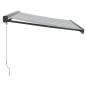 Preview: Markise Einziehbar Anthrazit & Weiß 3,5x2,5 m Stoff & Aluminium