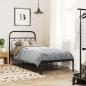 Preview: ARDEBO.de - Bettgestell mit Kopfteil Metall Schwarz 90x190 cm