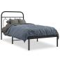 Preview: Bettgestell mit Kopfteil Metall Schwarz 90x190 cm