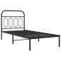 Preview: Bettgestell mit Kopfteil Metall Schwarz 90x190 cm