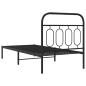 Preview: Bettgestell mit Kopfteil Metall Schwarz 90x190 cm