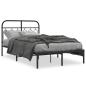 Preview: Bettgestell mit Kopfteil Metall Schwarz 120x190 cm