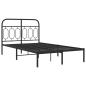 Preview: Bettgestell mit Kopfteil Metall Schwarz 120x190 cm