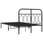 Preview: Bettgestell mit Kopfteil Metall Schwarz 120x190 cm