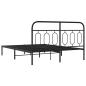 Preview: Bettgestell mit Kopfteil Metall Schwarz 135x190 cm