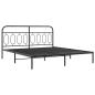 Preview: Bettgestell mit Kopfteil Metall Schwarz 193x203 cm