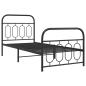 Preview: Bettgestell mit Kopf- und Fußteil Metall Schwarz 90x200 cm