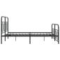 Preview: Bettgestell mit Kopf- und Fußteil Metall Schwarz 150x200 cm