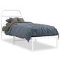 Preview: Metallbett ohne Matratze mit Kopfteil Weiß 75x190 cm