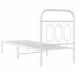 Preview: Metallbett ohne Matratze mit Kopfteil Weiß 75x190 cm