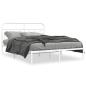 Preview: Bettgestell mit Kopfteil Metall Weiß 150x200 cm