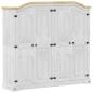 Preview: Kleiderschrank Corona Weiß 194x52x186 cm Massivholz Kiefer