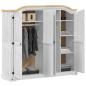 Preview: Kleiderschrank Corona Weiß 194x52x186 cm Massivholz Kiefer