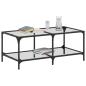 Preview: Couchtisch mit Glasplatte Transparent 98,5x50x40 cm Stahl