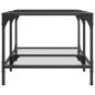 Preview: Couchtisch mit Glasplatte Transparent 98,5x50x40 cm Stahl