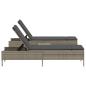 Preview: 3-tlg. Sonnenliegen-Set mit Auflage Grau Poly Rattan