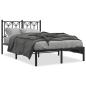 Preview: Bettgestell mit Kopfteil Metall Schwarz 120x190 cm