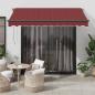 Preview: ARDEBO.de - Markise Automatisch mit LEDs Weinrot 350x250 cm