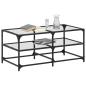 Preview: Couchtisch mit Glasplatte Transparent 98,5x50x45 cm Stahl
