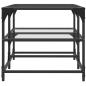 Preview: Couchtisch mit Glasplatte Transparent 98,5x50x45 cm Stahl