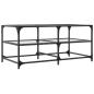 Preview: Couchtisch mit Glasplatte Transparent 98,5x50x45 cm Stahl