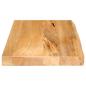 Preview: Tischplatte mit Baumkante 60x40x3,8 cm Massivholz Mango
