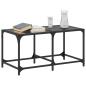 Preview: Couchtisch mit Glasplatte Schwarz 78,5x40x40 cm Stahl