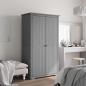Preview: ARDEBO.de - Kleiderschrank BODO Grau 99x53,5x173 cm Massivholz Kiefer