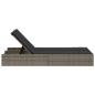 Preview: Doppel-Sonnenliege mit Kissen Grau Poly Rattan