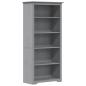 Preview: B?cherregal 5 F?cher BODO Grau 82x40x173 cm Massivholz Kiefer