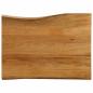Preview: ARDEBO.de - Tischplatte mit Baumkante 80x60x2,5 cm Massivholz Mango