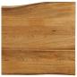 Preview: ARDEBO.de - Tischplatte mit Baumkante 80x80x2,5 cm Massivholz Mango