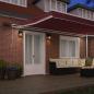 Preview: Markise Manuell mit LED Weinrot 500x300 cm