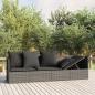Preview: ARDEBO.de - Outdoor-Loungebett mit Kissen Grau Poly Rattan