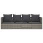 Preview: Outdoor-Loungebett mit Kissen Grau Poly Rattan