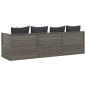 Preview: Outdoor-Loungebett mit Kissen Grau Poly Rattan