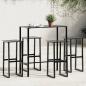 Preview: ARDEBO.de - 5-tlg. Gartenbar-Set Schwarz Pulverbeschichteter Stahl