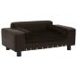 Preview: ARDEBO.de - Hundesofa Braun 81x43x31 cm Plüsch und Kunstleder