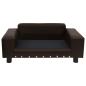 Preview: Hundesofa Braun 81x43x31 cm Plüsch und Kunstleder