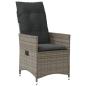 Preview: 11-tlg. Garten-Bistro-Set mit Kissen Grau Poly Rattan