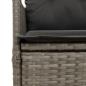 Preview: 11-tlg. Garten-Bistro-Set mit Kissen Grau Poly Rattan