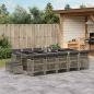 Preview: ARDEBO.de - 15-tlg. Garten-Essgruppe mit Kissen Grau Poly Rattan
